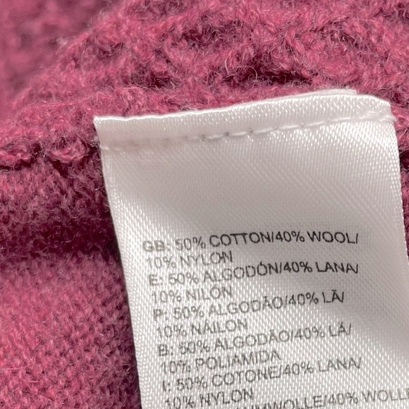 North Face Knit Button up Neck Turtleneck Sweater Burgundy Sz Large - Picture 9 of 10